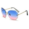SHAUNA Women Rimless Square Sunglasses Fashion Ladies Pink Gradient Lens Glasses UV400