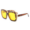 SHAUNA Folding Punk Styles Women Square Sunglasses Clamshell Sharp Trending Men Yellow Lens Shades UV400
