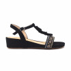 Summer Women Tassel Hot-Drills Sandals T-bar Wedge Midium Heel