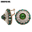 SUNSPICE MS Luxury Natural Stone Earring Vintage Crystal Antique Earrings For Women Retro Gold Color Party Gift Turkish Jewelry