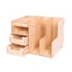 Jinlongxing Glosen wooden file basket file holder file tray multi-function office supplies desktop manual combination DIY two with drawer storage box D2067 wood grain