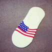 1 Pair Men&39s Personality Cotton Stripe Anti-Skid Breathable Silicone Invisible Ship Socks