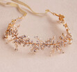 Jonnafe Stunning Gold Silver Rhinestone Wedding Hair Vine Accessories Handmade Bridal Headband Pearl Headpiece