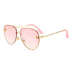 SHAUNA Fashion Little Bee Decoration Women Pilot Sunglasses Vintage Men Rimless Gradient Lens Glasses UV400