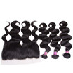 Unice Hair Indian Body Wave Human Hair Bundles With Closure Pre Plucked Lace Frontal Closure With 3 Bundles Remy Hair Extension