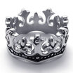 Hpolw Maya Vintage Queen Crown Stainless Steel hiphop punk ringWedding Engagement Rings Silver&BlackWidth 12mm 0
