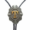 Men Bolo Tie Original Initial Letter Western Cowboy Cowgirl Wedding Bolo Tie Leather Necklace