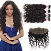 Glary Cheap Malaysian Virgin Hair Lace Frontal with 4 Bundles 8A Malaysian Human Hair Weave Bundles Wet&Wavy Water Wave