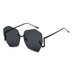 SHAUNA Oversize Irregular Women Rimless Sunglasses Unique Men Clear Purple Lens Glasses UV400