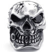 Hpolw High Quality Mens Cubic Zirconia Stainless Steel Skul Gothic Punk Biker bones ring