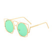 SHAUNA Fashion Hollow Out Metal Frame Women Cat Eye Sunglasses Retro Ladies Candy Color Tinted Lens Glasses