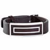 Pulsera de cuero Geniune con cierre cuadrado en acero inoxidable para hombre