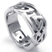 Hpolw Mens Womens Stainless Steel Hollow braided silver Ring Classic Celtic Knot popular weeding ring10mm