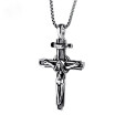 Fashion Titanium Steel Retro Jesus Pendant Catholicism Necklaces Meaning Man Personality Necklace Cross - 24 Inch