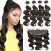 Glary Bundles with Frontal Brazilian Virgin Hair Body Wave with Frontal Body Wave Human Hair with Frontal Natural Color