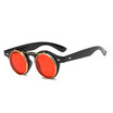 SHAUNA Classic Folding Punk Styles Women Round Sunglasses Retro Steampunk Men Red TintedClear Lens Shades UV400