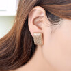 Cute rectangle Ear Clips for Girls square wedding women clip earings no pierced hole gold punk clip-on earrings for women