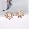 Girl south Korean vogue elegant temperament ear clip star rhinestone stone earrings the wedding of must clip son earrings