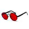 SHAUNA 2018 new Vintage Women Round steamPunk Sunglasses Brand Designer Spring Legs Fashion Men Rimless Red Tinted Lens Shades