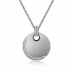 Shining Crystal Inlay Round Shape Stainless Steel Pendant Necklace