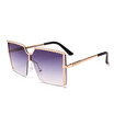 SHAUNA Oversize Half Frame Women Square Sunglasses Fashion Men Integrated Gradient Lens Shades UV400