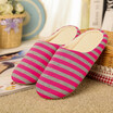 Stripes soft soles cotton indoor slippers