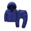 Children Winter Clothes Sets 2 Pieces Cotton-Padded Hooded JacketPants Baby Boys Girls Warm Parkas Solid Coat Kids Outerwear