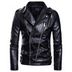 AOWOFS autumn new fashion mens locomotive large size leather multi-zip leather jacket M-5XL B027