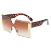 SHAUNA Oversize Half Frame Women Square Sunglasses Fashion Men Orange Yellow Lens Glasses UV400