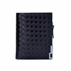 Mens short wallet knitted stripes young Korean Edition folding wallet students zipper leather clip boy