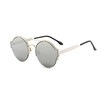 SHAUNA Fashion Half Frame Women Round Sunglasses Brand Designer Men Punk Style Shades UV400