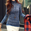 Chic Women Casual Long Sleeve Knitwear Turtleneck Sweater Slim Blouse Jumper