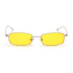 SHAUNA Fashion Women Rectangle Sunglasses Retro Metal Frame Men Clear Yellow Lens Shades UV400