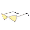 SHAUNA Metal Frame Women Cat Eye Sunglasses Fashion Men Triangle Clear Red Lens Glasses UV400