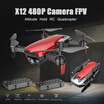 Dongmingtuo X12 720P Wide Angle Camera WiFi FPV Drone Altitude Hold RC Quadcopter w Three Batteries