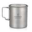 LIXADA 100 taza de titanio al aire libre ultraligero portátil que acampa picnic taza de agua 550ml que acampa taza D6A8H2C5