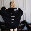 2018 autumn&winter hooded plus velvet loose sweater in the long sweater student jacket female zipper bat sleeve jacket