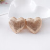 Retail New Fashion love hearts ear clip wire drawing effect contracted girl valentines day gift earrings jewelry