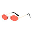 SHAUNA Fashion Rimless Women Diamond Sharp Sunglasses Popular Men Clear Red Lens Shades UV400