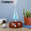 TOMNEW Glass Essential Oil Diffuser Wood Aromatherapy Aroma Mist Maker Fogger Incense Aromatic Machine with 7 Colors LED Light