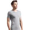 Seven wolves men short sleeve T-shirt round neck cotton pure color cotton sweater 98713 light gray gray M