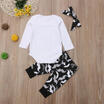 Toddler Baby Girl Boy Cotton Romper Tops JumpsuitLong Pants Outfits Clothes Set