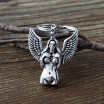 New Body art female nude key chain antique silver statue of liberty angel wings key pendant