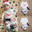 Christmas Newborn Baby Boys Girls Romper Jumpsuit Bodysuit Pants Clothes Outfits