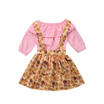 2Pcs Toddler Baby Girl Long Sleeve Top T-shirt Flower Skirt Dress Outfit Clothes
