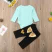 Newborn Baby Boys Girl Top Romper Pants Bodysuit Lettering Outfits Set Clothes