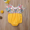 UK Newborn Baby Girl Short Sleeve Flower Romper Bodysuit Jumpsuit Outfit Sunsuit