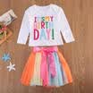Baby Girl Kid Toddler ITS MY Birthday T-shirttutu Skirt Dress Outfit Clothing