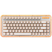 AZIO RCK POSH white leather wireless Bluetooth mechanical keyboard imported leather including hand support orange backlight Bluetooth USB dual mode MAC mechanical keyboard