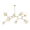 HL487734 Abstract Multi Arm Chandelier Gold Finish Clear Glass Ball LED Chandeliers Post Modern LED Branch Pendant Lighting